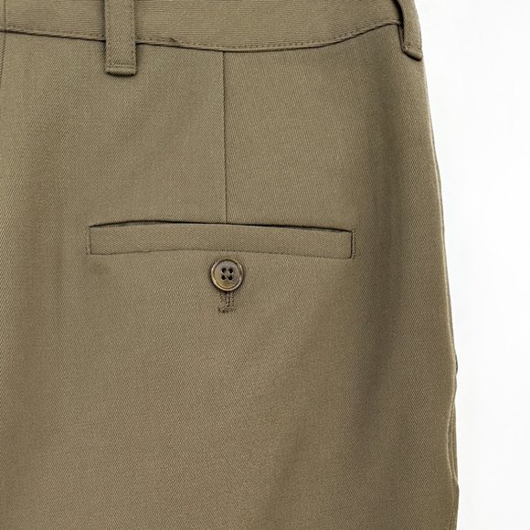 3.1 Phillip Lim Khaki Olive Green Pleated Relaxed Fit Wool Trousets Pants sz 2 - Picture 4 of 6